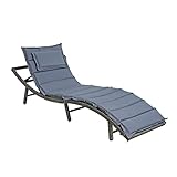 ESTEXO Polyrattan Sonnenliege Gartenliege XXL Strandliege Freizeitliege Rattan Liege Relaxliege Anthrazit-Grau