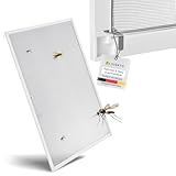 Juskys Fliegengitter für Fenster mit Alu Rahmen 130 x 150 cm - Montage ohne Bohren - zum Einhängen - Insektenschutz Mückenschutz Fliegenschutzgitter - weiß