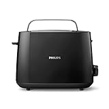 Philips Toaster – 2 Toastschlitze, 8 Stufen, Brötchenaufsatz, Auftaufunktion, Liftfunktion, Abschaltautomatik, schwarz (HD2581/90)