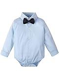 mintgreen Baby Junge Hemden Hochzeit Bodys Kleinkind Gentleman Krawatte Shirt, Blau, 3-6 Monate, 60