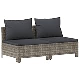 Helloshop26 Gartensofa, 2-Sitzer, mit Kissen, Polyrattan, grau, 02_0013219
