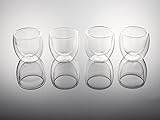 Hanseküche Doppelwandige Espressotassen 4er Set (4x80ml) – Espresso Gläser Set aus hochwertigem Borosilikatglas – Handgefertigte Gläser im edlen Design, doppelwandig, tassen