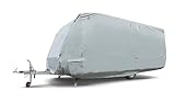 WALSER Premium Wohnwagen Abdeckplane, 100% wetterfeste Wohnwagenabdeckung, wasserdichte Wohnwagenplane mit UV-Schutz, Wohnwagen Schutzhülle, Wohnwagen Abdeckung inkl. Aufbewahrungstasche 510x250x220cm