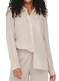 ONLY Damen Onltokyo L/S Linen Blend Shirt PNT Noos Langarmhemd Mit Normaler Passform Und Knopfverschluss 15259585,Moonbeam,S