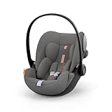 CYBEX Gold Babyschale Cloud G i-Size Plus, Inkl. Neugeboreneneinlage, Ab Geburt bis ca. 24 Monate, Für Kinder ab 40 cm bis 87 cm, Max. 13 kg, Lava Grey