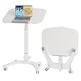 BONTEC Klappbarer Computertisch 65x50 cm, Höhenverstellbar mit 4 Rollen, Laptoptisch, Faltbar, Beistelltisch für Büro, Wohnzimmer, Schlafzimmer, bis 12 kg, Ideal für Heimarbeit und kleine Räume