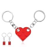 Bipl Schlüsselanhänger Herz, Couple Keychain Zwei Herzen, Abnehmbare Herzförmige Bausteine Schlüsselanhänger, Schlüsselanhänger Taschenanhänger, für Valentinstag Jahrestag Geschenk Ideen