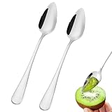 2 Stück Grapefruitlöffel,Grapefruit Löffel,Kiwi Löffel,Kiwilöffel,Kiwi Spoon,Löffel Mit Zacken,Grapefruitlöffel Edelstahl,Babynahrungsergänzung Fruchtlöffel,Fur Kiwi,Äpfel,Grapefruits