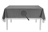 EXKLUSIV HEIMTEXTIL Gartentischdecke mit Fransen Tischdecke Classic Outdoor PVC Weichschaum rutschhemmend für Garten, Balkon, Terrasse 130x160 cm eckig dunkelgrau
