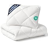Baby Bettdecke und Kissen Kinderdecke 90x120 cm und Babykissen 40x60 cm - Kinderbettdecke Kinder Bettdecken Set und Decke für Kleinkind Babybett Mikrofaser Weiß Oeko-Tex-Zertifikat