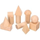 UPKOCH 12 StüCk Holz Geometrische KöRper Lernspielzeug FüR Kinder - 3D Formen Erkennen Und Mathematik Lernen - Ideal FüR Grundschule
