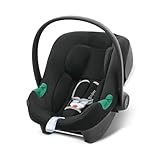 CYBEX Babyschale Aton B2 i-Size, Ab Geburt bis ca. 24 Monate, Max. 13 kg, Inkl. Neugeboreneneinlage, SensorSafe kompatibel, Volcano Black