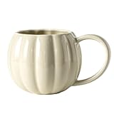 Kürbis Tasse, Keramik Pumpkin Mug, 450ml Halloween Kürbis Tasse, Niedliche Pumpkin Kaffeetasse Herbst Tasse Große Pumpkin Tasse für Thanksgiving Weihnachten, Herbsternte Geschenk (B)