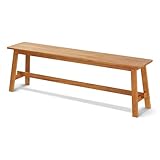 KHG Holzbank Sitzbank Flur Garderobenbank Schuhbank 140x45x29 cm - Eiche Holz Massiv bis 200 kg belastbar - Bettbank Landhausstil geölt