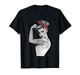 Girl Power Feministische Kunst im Retro Rosie Riveter Stil T-Shirt