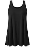 vislivin Damen Top mit Integriertem BH Tank Top Unterhemd Casual Tank Tops Loose Fit Ärmellose Shirt S-XXXXL Black XL