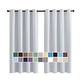 CHENG Gardine, Lange Gardinen, Verdunkelnd Thermo Schalldämmend, für Wohnzimmer Schlafzimmer Tür, 100x120cm(HöhexBreite), Weiß, 2er Set