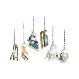 HEITMANN DECO Christbaum-Schmuck - Behang Set aus Holz - 6-TLG. - Weihnachten Baumbehang in modischer Farbe - Petrol - Weihnachtsdeko, 14.2 x 11.5 x 2 cm, Gruen/Natur