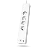 Hama Smarte Steckdosenleiste (WLAN gesteuerte Steckdose mit App und Sprachsteuerung, 4fach Steckdose, mit 4x USB, einzeln steuerbar, Smart Home Steckdose als Zeitschaltuhr) weiß