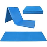 ALPIDEX Klappbare Turnmatte 180 x 60 x 3,2 cm Weichbodenmatte Gymnastikmatte Sportmatte, Farbe:blau