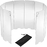 SEADESKY Faltbar Aluminium Windschutz 10 Stücke Windschutz für Gaskocher Windschutzscheibe für Campingkocher Windschutz Faltbarer Windscreen Camping für Outdoor Öfen Gaskochern