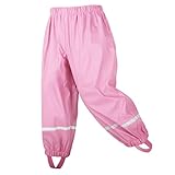 amiyan Kinder Regenhose wasserdichte Atmungsaktiv Buddelhose Matschhose für Mädchen Jungen Rosa 86/92