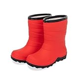 FUNCOO PLUS Mädchen Jungen Winter Warm Fleece gefüttert Gummistiefel Kinder Regen Schneestiefel Gummistiefel Größe 28