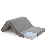Vesgantti Klappmatratze Gästematratze 140x195cm, Höhe 15cm, 3-teilige Gel Schaumstoff Faltmatratze für Reisen, Camping, Boden, Gästebett, waschbarem Bezug Faltbare Matratze Öko-Tex Zertifiziert