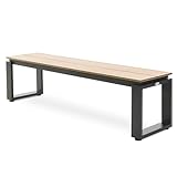 di volio Gartenbank Pisa aus Aluminium, Holzoptik, 160x36,5x41,5 cm, Gartenbank - wetterfest & langlebig, für Garten, Terrasse und Balkon (1)