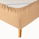 WRAPPYBAG Betthusse 180 x 200 aus Baumwolle mit Gummizügen – Erneuern und Modernisieren Sie Ihr altes Bett – Farbe Beige - 6 Größen verfügbar
