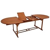 DEGAMO XXL Doppel Ausziehtisch LAGO 180/260x100cm, Eukalyptus braun geölt, FSC®-Zertifiziert, Outdoor