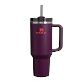 Stanley Quencher H2.0 Flowstate Trinkflasche Mit Strohhalm 1.2L - Thermobecher Kühlt 11 Stunden - 48 Stunden Eisgekühlt - Spülmaschinenfest - Thermosflasche BPA Frei - Edelstahl Trinkbecher - Plum