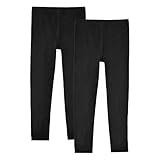 OCERA 2er Pack Kinder Thermo Leggings Schwarz 110/116