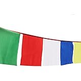 Juvale Gebetsflagge in 5 Farben – 50 Flaggen & 23 Fuß – Traditionelle fünf Elemente Farben 25,4 x 25,4 cm – 5 Farben ohne Druck