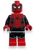 LEGO Superhelden: Spider-Man-Minifigur mit rotem und schwarzem Anzug und silbernem Rand (verbesserter Anzug)