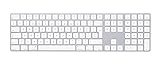 Apple Magic Keyboard mit Ziffernblock: Bluetooth, wiederaufladbar. Kompatibel mit Mac, iPad oder iPhone; Englisch, GB, Silber