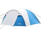 SAFACUS 4 Mann Camping Zelt, mit Vorraum, Iglu-Zelt für 4 Personen, leicht, stabil, doppelwandig, wasserdicht Kuppelzelt, Moskitoschutz, Ventilationssystem, Outdoor, Festival