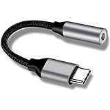 PADCR USB C Kopfhörer Adapter, USB-C zu 3,5mm Klinke Kopfhörer Audio Adapter, Universell… (Grau)