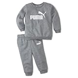PUMA 846141 Unisex Baby Minicats Ess Crew Jogger Fl Jogginganzug, Medium Gray Heather, 92 EU