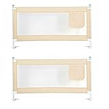 Trintion 2Pcs Rausfallschutz Bett 200x80cm Portable Rausfallschutz boxspringbett Höhenverstellbar Bettgitter Rausfallschutz für Familienbett und Kinderbet