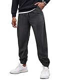 COOFANDY Herren Cordhose Kordelzug Elastische Taille Casual Tapered Hose Mode Streetwear Jogger mit Taschen, grau dunkel, XXL