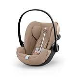 CYBEX Gold Babyschale Cloud G i-Size Plus, Inkl. Neugeboreneneinlage, Ab Geburt bis ca. 24 Monate, Für Kinder ab 40 cm bis 87 cm, Max. 13 kg, Almond Beige