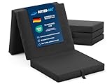 Betten-ABC - Faltmatratze anthrazit (3-TLG.) - ideale für Gäste - Klappmatratze für Reisen, Camping & Kinder zum Spielen - Oeko-TEX-Zertifiziert - Bezug aus Baumwolle & Polyester - leicht verstaubar