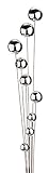 Kobolo Gartenstecker Rusty Boules, Metall & Edelstahl, 29x10x199 cm, rostbraune Blumenstecker mit 9 Edelstahlkugen, Zeitloser Dekostecker für den Outdoorbereich