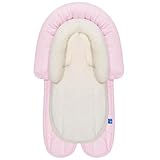2-in-1 Baby Sitzverkleinerer Universal für alle Kinderwagen Buggy, Neugeborenen Einsatz, Kopfstütze für Babyschale und Autositze (Rosa)