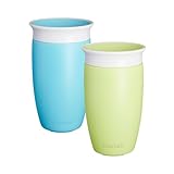 Munchkin Miracle 360°-Trinkbecher für Babys und Kleinkinder, 2er-Set, BPA-freier Trinklernbecher, auslaufsicher & spülmaschinenfest, für Kinder ab 12 Monaten - 296 ml, Blau/Grün