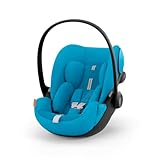 CYBEX Gold Babyschale Cloud G i-Size Plus, Inkl. Neugeboreneneinlage, Ab Geburt bis ca. 24 Monate, Für Kinder ab 40 cm bis 87 cm, Max. 13 kg, Beach Blue