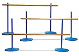 BS Toys Hürden Spiele - Hindernisse für Kinder zum Springen - Parkour kinder draußen - eignet sich für Indoor und Outdoor - ab 6 jahre - hürden leichtathletik Verstellbar - Blau - 102 x 2 x 56 cm