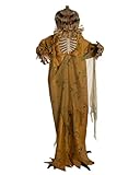 Horror-Shop Scary Kürbismann Vogelscheuche mit Schockeffekt, Licht & Ton als Halloween Animatronic 170cm