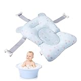 Baby-Badewannenkissen für die Wanne, Faltbare rutschfeste Badewannenkissen-Stützmatte, Babypflegegeschenke mit Schnallen und 3 Sicherheitsgurten, für Heimreisen